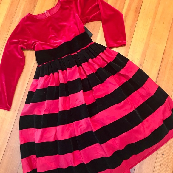 Velvet & taffeta tea length dress girls size 8 - Picture 1 of 4